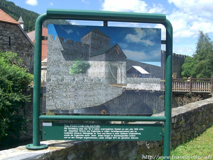 Sign at the Olsator (Friesach)