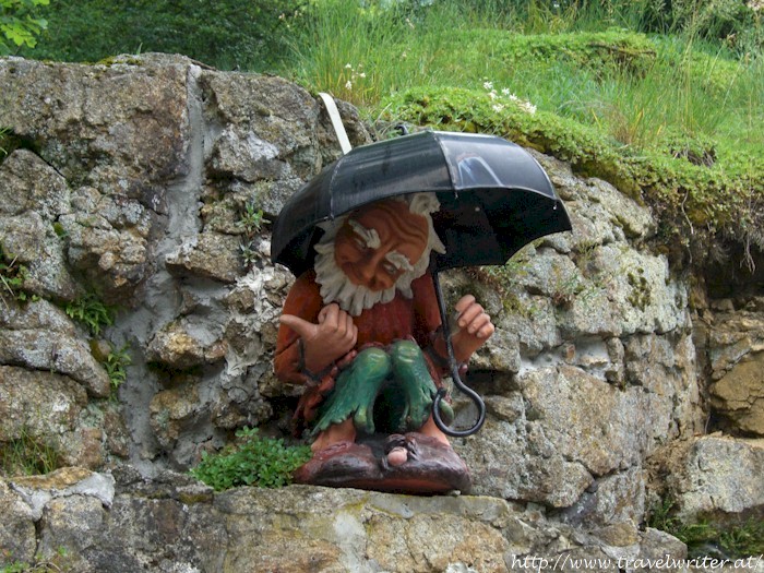 Garden gnome with umbrella (Austria)